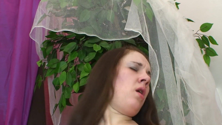 Emma Gold: Hairy brunette teen get fucked hard