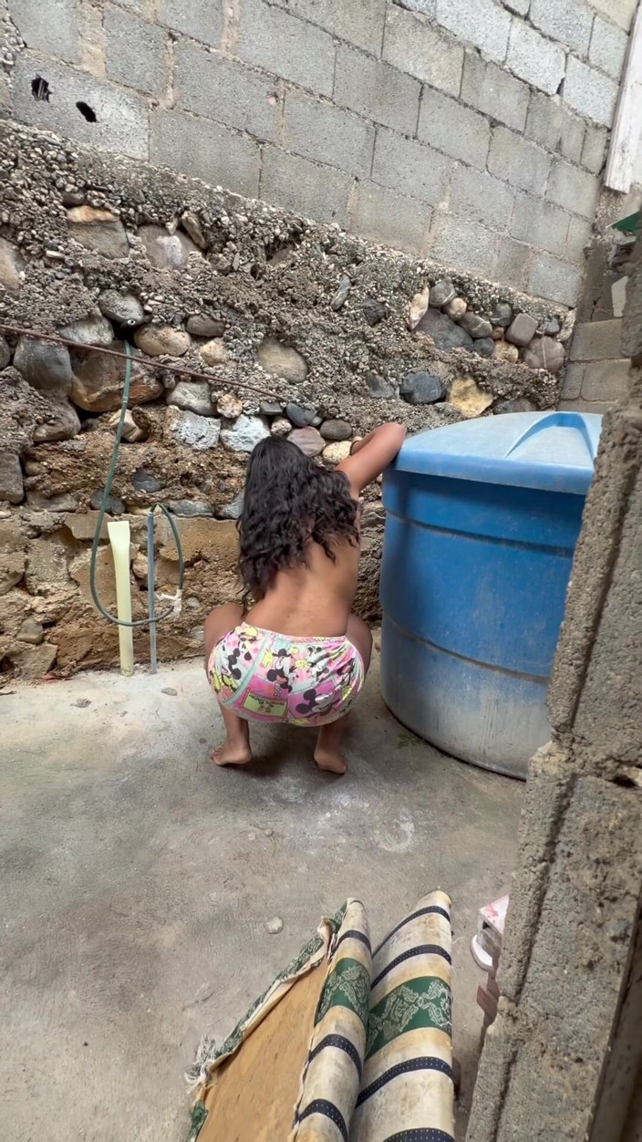 Brunnete Sofi: I Watch My Stepsister Taking a Shower in the Patio...