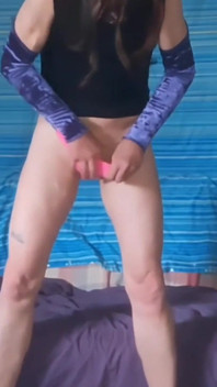 Mi nuevo pequeño vestido de terciopelo y bikini rosa
