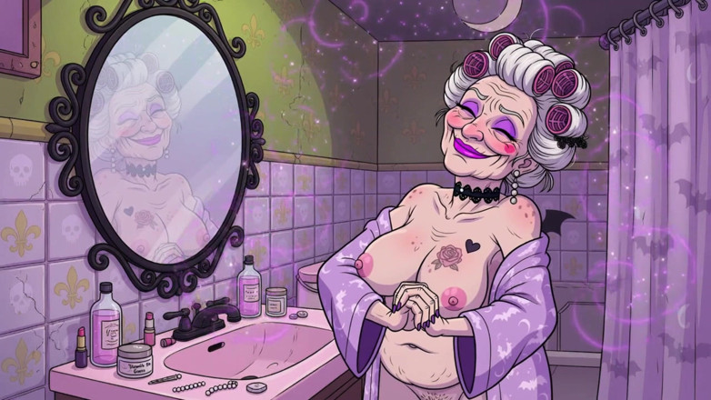 AI Porn: Bagno nonna ai cartoon
