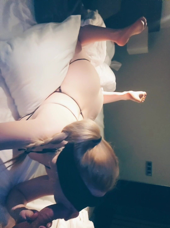 Hotblondygirl: Hotblondygirl Stunning POV Blindfolded Blowjob Ends in Doggystyle Creampie in...