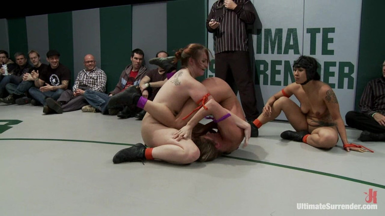 Ultimate surrender by Kink: Rd2 Girls Helpless in Wrestling Holds, Getting Double Teamed. Finger...