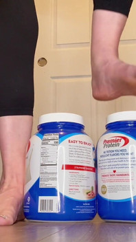 Size 16 Foot Domination: Protein Tubs Crushed Like Toys