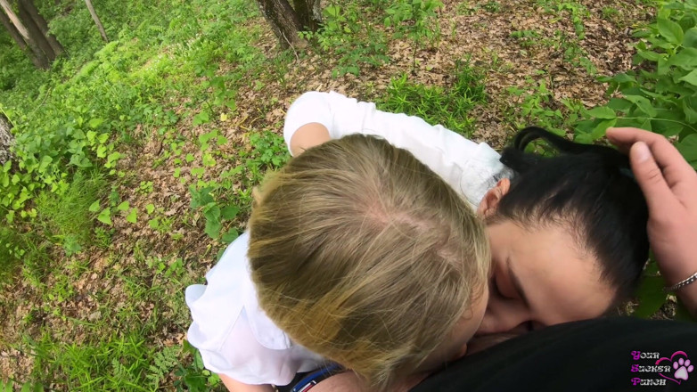 YSP Studio: Two girlfriends suck cock in the woods - POV