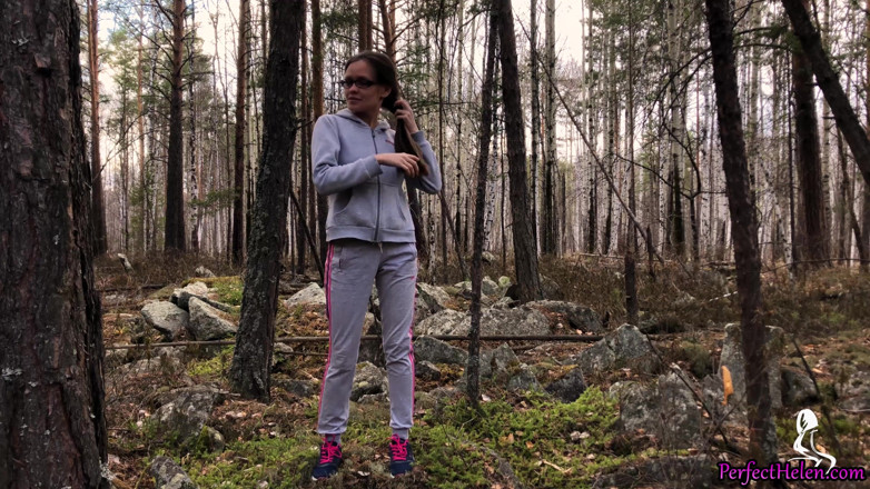 PerfectHelen: Teacher passionate fucking high class in the wood after workout