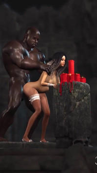 Jovem noiva sonha em ser fodida por um grande pau preto em um casamento