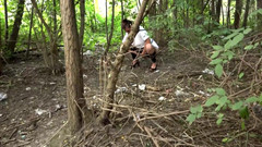 DEUTSCHLAN PORNO XXX: Strange Woman Pees in the Forest and Blows Two Strangers...