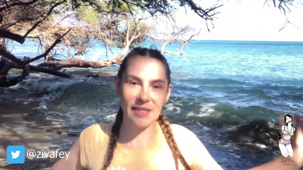 Ziva Fey: Ziva Fey - Getting wet fully clothed in the ocean