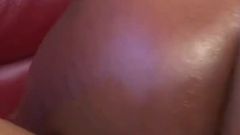 Busty ebony skin Mahlia Milan has sex until her creampie