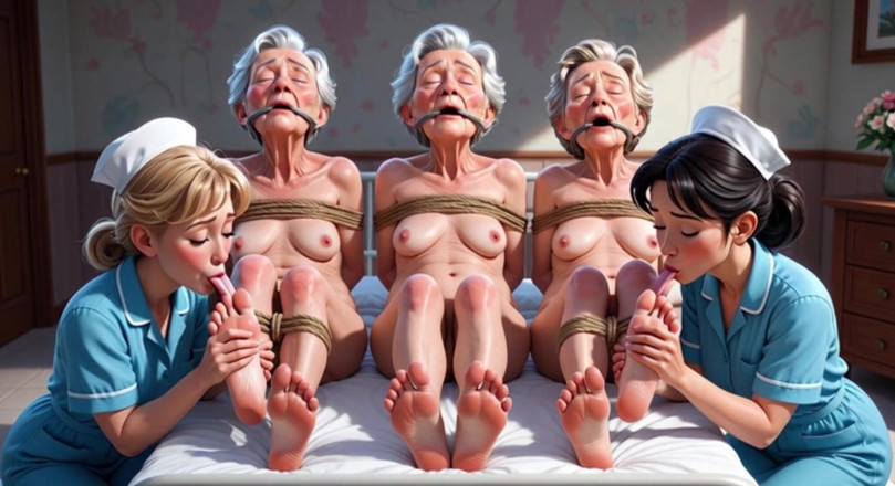 YOUR BEST FANTASY: Nurses Lick Elderly Feet in Asylum - Grannies Having Intense Orgasms
