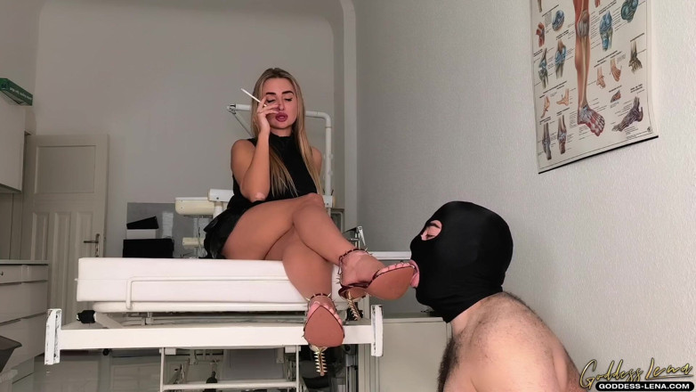 Goddess Lena: Smoke-Domination: Lick My Heels &amp; Feet Clean - Ashtray, Spittoon &amp; Ns Toilet