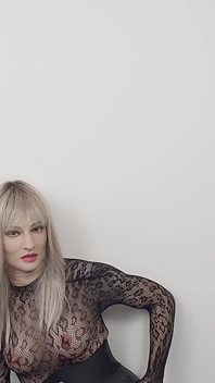 Blonde Crossdresser Tease in Bodystocking and Cumming a Lot