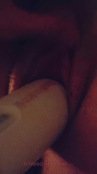 Left with the Hitachi Wand in My Pussy