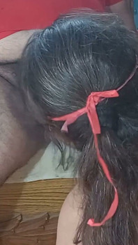 In Corner Blowjob to Her Boyfriend in the Hotel Hallway