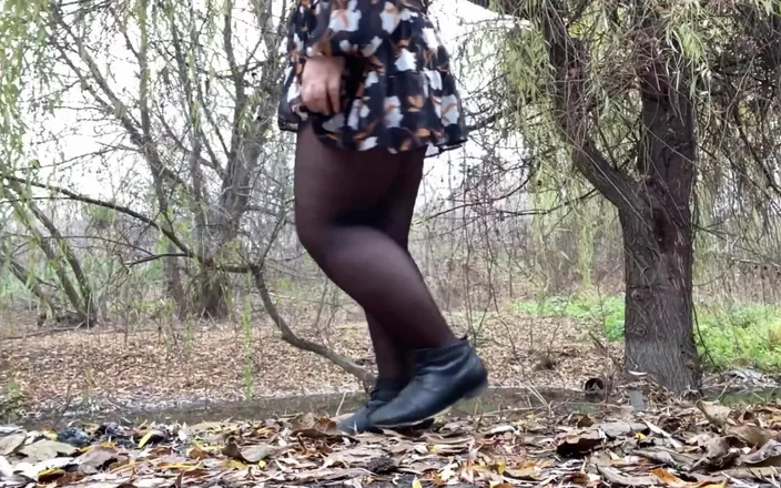 OurFetishLife: Mother-in-law Pees Doggy Style in a Light Summer Dress