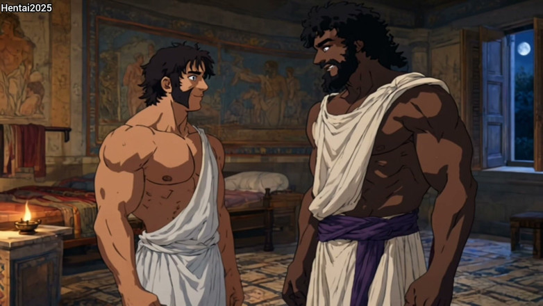 Hentai2025: Ai Generated Short Story Interracial Between Roman Soldier and Gladiator...