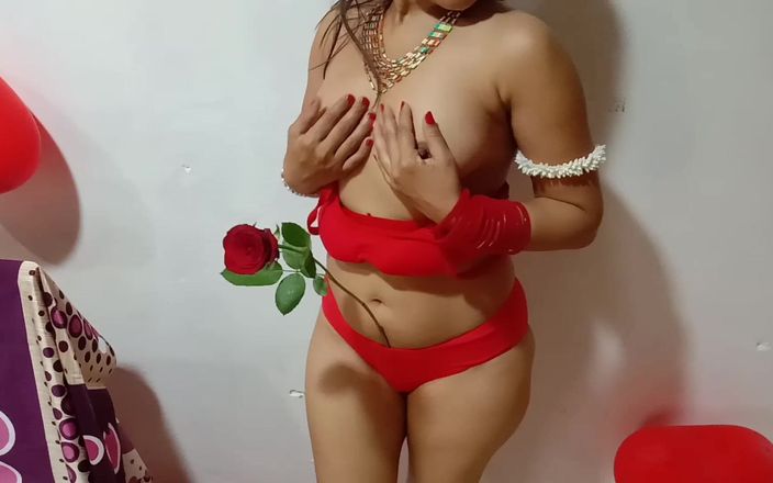 Hindi-Sex: 美しいインドの女の子はバレンタインデーにあなたを誘惑します