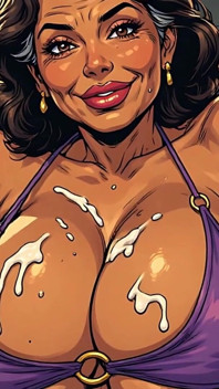 3D Cum on Breasts Art