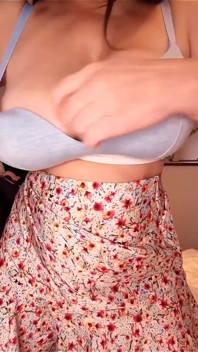 Barefoot Tits Out. Fingering Myself in the Bedroom