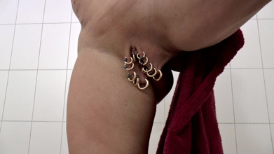 Mature Blonde Double Penetrated in Steamy Shower