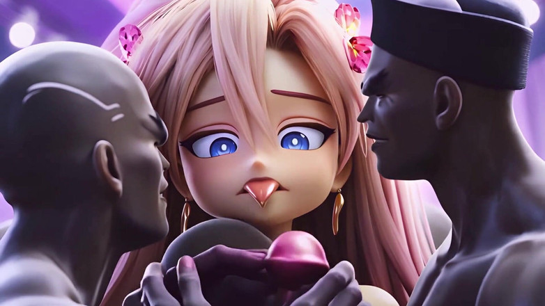 Total Sluts: 幸运明星成人动漫外夫：20岁金发粉红色双尾荡妇在神奇的森林中乞求怪物鸡巴