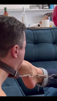 Sexy Foot Gagging in Collared Foot Slave