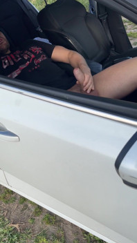 Jerking My Huge Cock Inside the Car