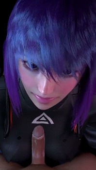 Motoko te hace una mamada descuidada | Fantasma en la parodia de Shell