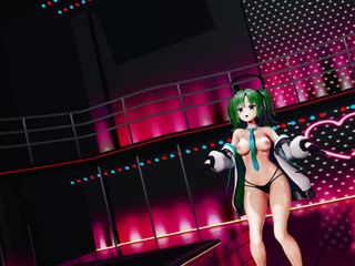 Smixix: Синій архів yuuka напівоголений танцювальний хентай mmd 3d 2k, темно-зелене волосся, колір редагування smix