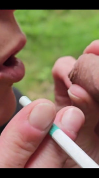 Smoking Two Cigarettes and give him Blow Job with CumShoot on My Face when I Smoked
