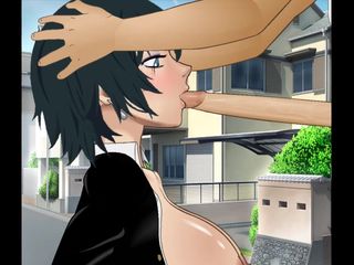 Hentai produce: हिमेनो विनम्र मैला गला चुदाई के लिए सड़क के पोल पर बंधा हुआ है