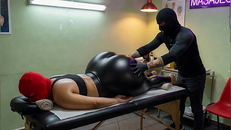 Animate golden: Suegra culona recibe masaje con aceite en polainas negras y...
