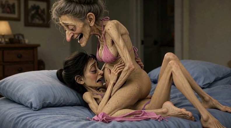 YOUR BEST FANTASY: Une vieille femme frotte son sexe contre une jeune femme
