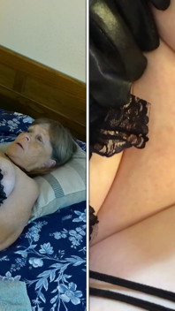 Het voorspel van een oma Highlander en dildo neuken