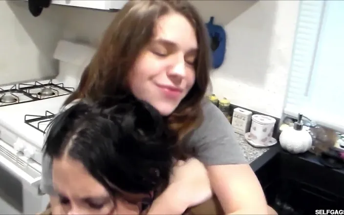 Selfgags classic: Grabbing Step-mom with Extreme Handgag
