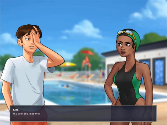 Cartoon Play: Summertime saga teil 137 - blowjob durch ein loch, badewache
