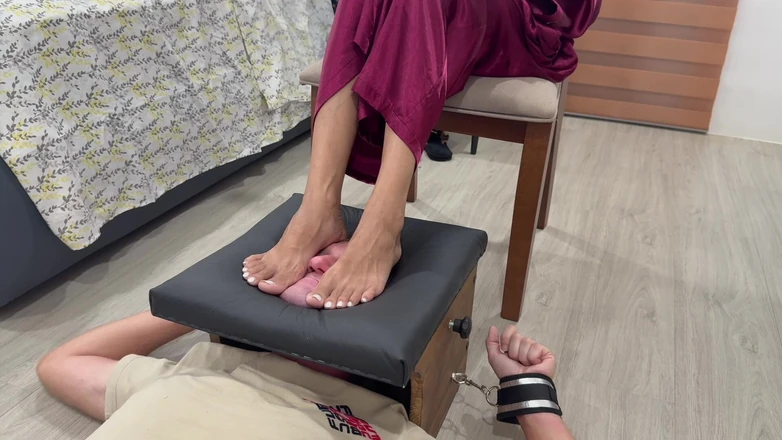 Mean Asian Wife: Cruel Foot Domination Locked in the Box