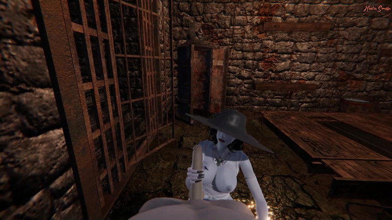 Hentai Smash: Lady Dimitrescu vám dá POV kouření a polyká vaše sperma....