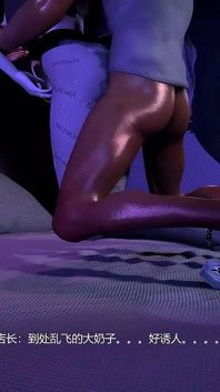 3D asiatische schlampenfrau in sexy dessous betrügt mit ihrem chef