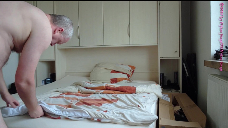 Carmen_Nylonjunge: Naked nylon boy makes his bed 2