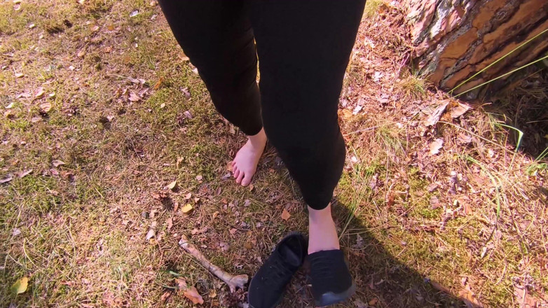 Bouncy Tits Action: Full Punishment Session - Complete Naked in the Woods