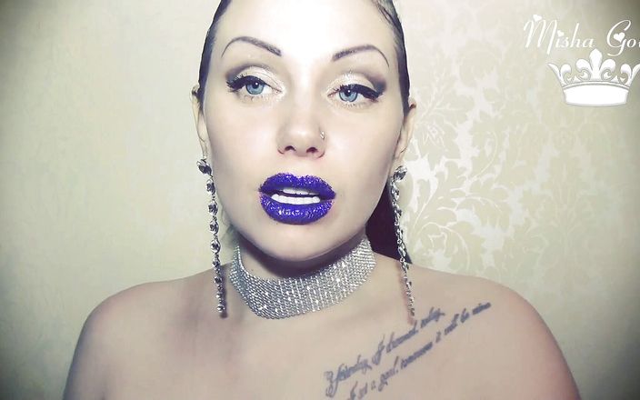 Goddess Misha Goldy: Glamorösa blå glittrande läppar