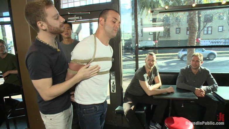 Bound in public: Feisty Birthday Slut
