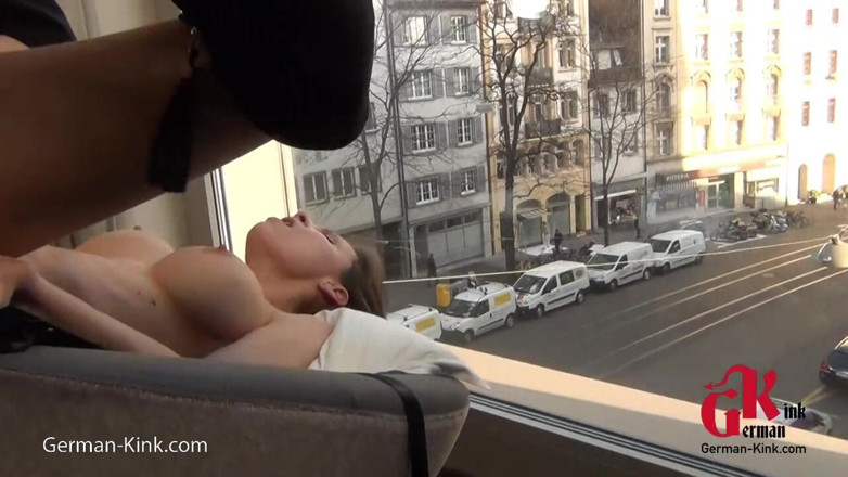German Kink: Sexy babe fucked on the window