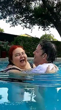 Nurse Vicki and Handsome Harry Are Having Fun Kissing in the Pool!