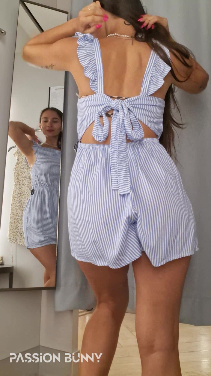 PassionBunny: Clothes Changing - Fitting Room and Playing with Horny Pussy