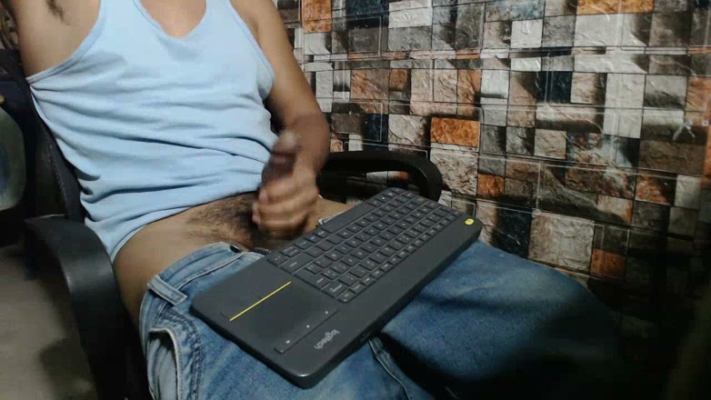 Hornyboy2058: Man Plays Alone with His Enormous Bulge Before Ejaculating