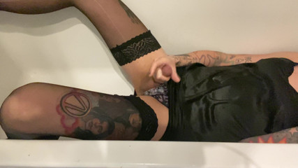 Wetlookshinyfan: Piss, cum and satin fun