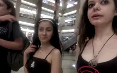 Double cum walk at the mall after a huge double facial!!