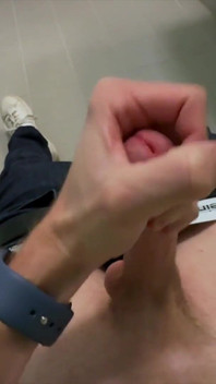 Public Toilet Horny Jerk off & Cumshot